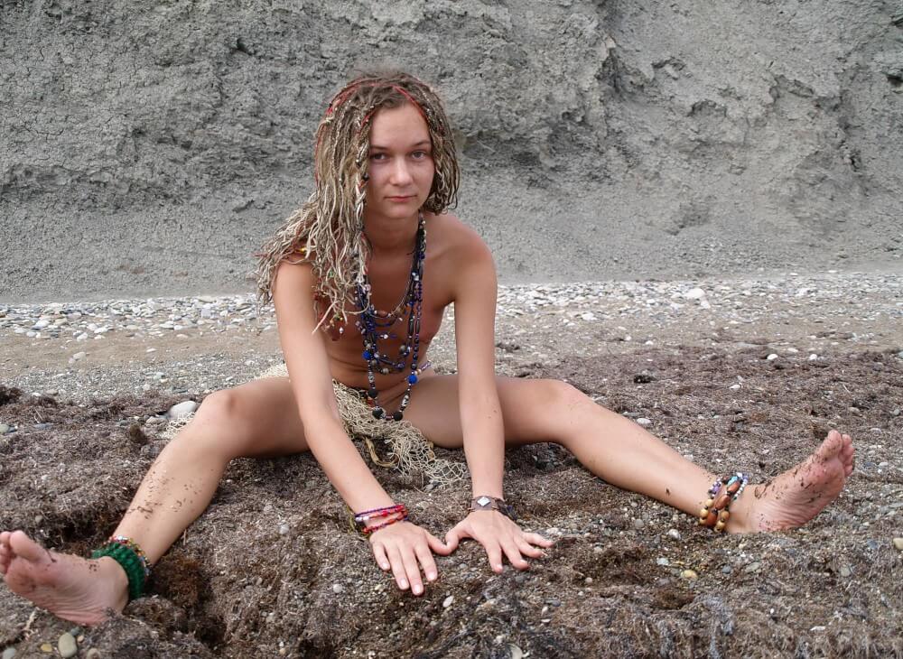 Naturists Rocky Stream Pixie Girls photos - Nudism has been around for a very long time