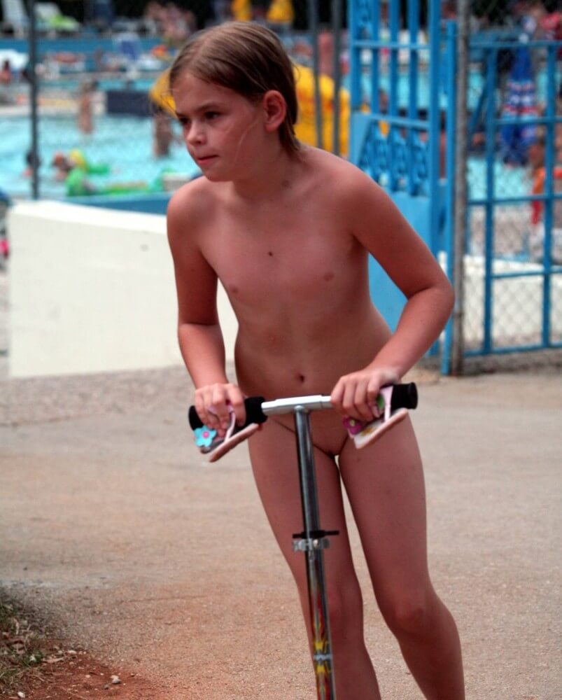 Pool-Side Naturist Scooter pics - Naturism teaches respect and love for the natural world