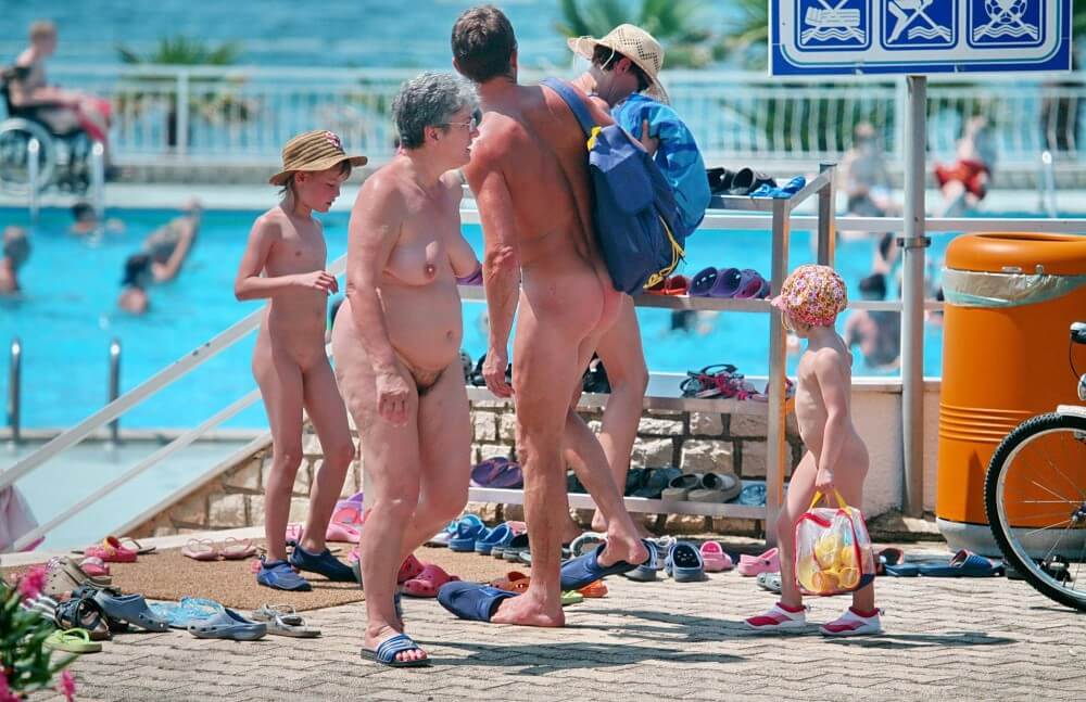 Family Poolside Grouping pics - Nudity promotes inner harmony and peace of mind