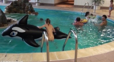 Naturism - Indoor dolphin ride Full HD upd - Naturists are open to the world and the environment